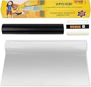 Clear Contact Paper Wall Protector - Self Adhesive Removable Vinyl Film Transparent Plastic Backsplash Kitchen Oil Proof Waterproof Sticker Foil Heat Resistant Furniture Door Scratch Wallpaper Dog Cat