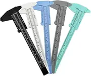 SAFIGLE 5Pcs Portable Eyebrow Ruler Dual Scale Caliper for Accurate Brows Measurement Lightweight Facial Measuring Tool Grey for Makeup