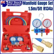 AC R134A MANIFOLD GAUGE SET AIR CONDITIONER A/C WITH 5feet CHARGING HOSE TOOL AU