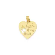 9ct Gold 18mm Puzzle Message Heart Plate Pendant