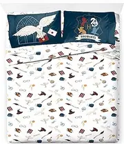 Jay Franco Kids Sheet Set Includes Sheets and Pillow Cover - 100% Microfiber Bedding and Room Decor, Multi - Harry Potter 02, 4 Piece Full