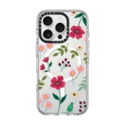 iPhone 16 Pro Clear Case MagSafe Compatible Red Flower