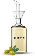 Borosilicate Glass Olive Oil Bottle - 8.5 oz 250ml Non Drip Dispenser - Leak Proof Pourer Vinegar Drizzler Cruet - Easy Clean Drip Free Bottles for Kitchen