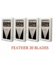 20 Razor Blades Feather HI Stainless Double Edge Pack Safety Men's Shaving Japan