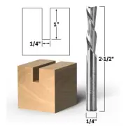 1/4" Dia. 2 Flute Downcut CNC Router Bit - 1/4" Shank - Yonico 32216-SC