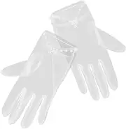 [COSMEVIVI] 1 Pair Elegant Pearl Mesh Gloves for Brides Short Wedding Gloves for Women for Engagements Proms and Special Occasions Stylish Accessory to Enhance Any Dress