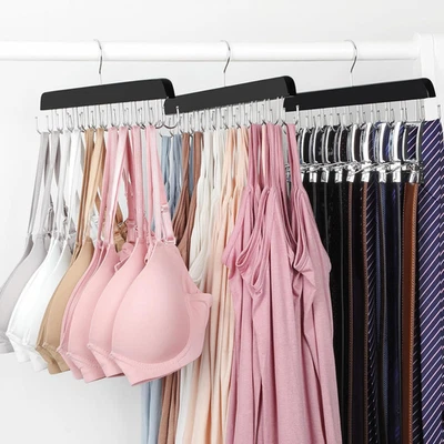 Colgador Brasier Closet 2 Pzs Madera 40 Ganchos Interior Cintas Bufandas Corbata