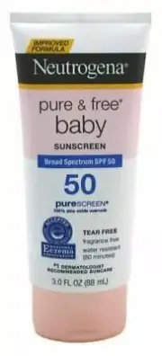 Neutrogena SPF50 Baby Sunscreen Broad Spectrum Pure & Free Tear Free 3oz 12 Pack