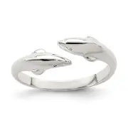 Sterling Silver Polished Dolphin Toe Ring