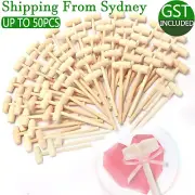 1-50X Wooden Mini Hammer Mallet Kids Flat Head Toy Carving DIY Ornaments Toy AU
