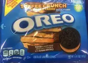 NABISCO OREO Family Size Toffee Crunch Chocolate Sandwich Cookies 1 lb 1 oz