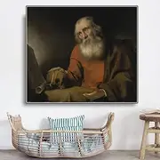 Paint by Numbers Kit for Adults Abraham Van Dijck《Saint Jerome》 Oil Painting by Numbers Kit for Home Decor Gifts