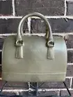 NWT $278 Furla Gold Glitter Rubber Candy Satchel Bag