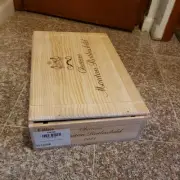 CHATEAU MOUTON ROTHSCHILD 2021 EMPTY 6 BOTTLE ORIGINAL WOOD BOX 21.5 X 13.5 X4.5