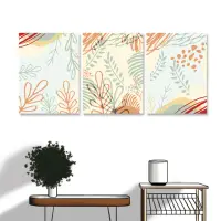 在飛比找momo購物網優惠-【24mama 掛畫】三聯式 油畫布 藝術 插圖 植物花卉 