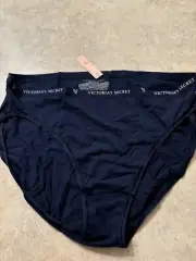 NWT Victoria's Secret Navy Blue cotton/modal High Leg Brief panty, SZ XL