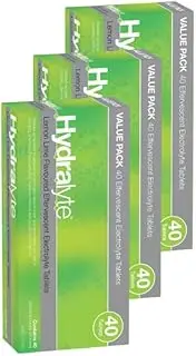 Hydralyte Lemon Lime Flavoured Effervescent Electrolyte Tablets 40 3xBulk Pack