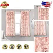 54"W x 45"L Handcrafted Light Filtering Curtain Panel - Blush Elegance