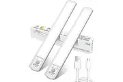 2Pack 60cm Aluminium 204 LED Under Cabinet Light Motion Sensor Wardrobe Closet Stairs Light Cupboard Lamp Wireless Magnetic Light