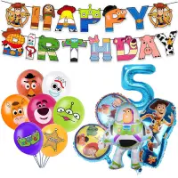 在飛比找蝦皮購物優惠-【貝迪】玩具總動員 巴斯光年 生日裝飾巴斯光年胡迪草莓熊氣球