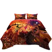 Fantasy Art Unicorn Pegasus Volcanoes and Beautiful Artist Coverlet