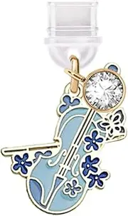 ELISE & FONDA TP683 Type-C Charging Port Anti Dust Plug Little Violin Cell Phone Charm for iPhone 15/16/Samsung/OnePlus/Xiaomi/oppo Android Phones (Blue)