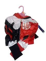 DC Girls Harley Quinn Halloween Costume Hoodie & Pants Set - 10-12 Large NWT