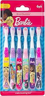 Barbie Toothbrush for Kids 6pk, Soft Bristle Toothbrushes for Girls Ages 2-4