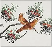RHAIYAN Dish Drying Mat Compatible with Kitchen Chinese Painting Featuring Birds Drainer Absorbent Pad Tea Towel Placemat Specific