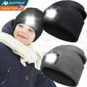 Unisex LED Beanie with Light for Kids Winter Knitted Hat for Boys Girls Children
