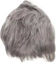 Minkissy Men's Short Wig Stylish Gray Toupee Hair for Men Fashionable Wig Comfortable Breathable Cap