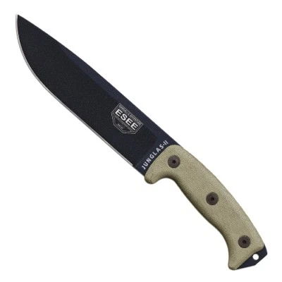 ESEE Black JUNGLAS Knife Machete w/ Kydex Sheath With Molle back JUNGLAS-II-E