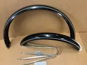 Vintage 24" Balloon Tire Bicycle Black Fender Set NOS Schwinn Shelby Monark &&&