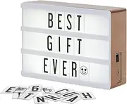 My Cinema Lightbox - Rose Gold Light Box, 4x6 inches - Micro LED Marquee Light Box for Kids with 100 Letters, Numbers and Emojis - DIY Mini Sign, with Matching Braided Rose Gold USB Cable