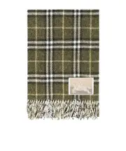 Burberry Checkered Logo Patch Fringed Scarf One size Nude
