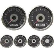 6 Gauge Set Classical 85mm GPS Speedometer Tacho & 52mm Fuel Water Temp Oil Volt