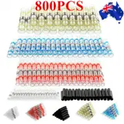 800PCS Waterproof Solder Seal Heat Shrink Butt Terminals Wire Splice Connectors