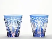 Edo Kiriko Bamboo Leaf Pattern, Mini Old Pair M-8503-2BP