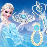 在飛比找蝦皮購物優惠-Elsa Anna 女孩冰雪奇緣衣服公主 Elsa 髮飾假髮