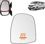 BIAREN Wing Mirror Upper Glass Left Heated For Renault Trafic Vauxhall Opel Vivaro Nissan Primastar (2001-2014) 7701050267 4408323 9636600QAH - Wing Mirror Glass + Back Plate