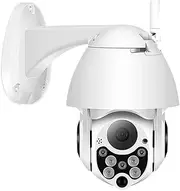 PTZ WiFi Camera Outdoor 1080P HD CCTV Security Camera 4X Zoom Waterproof Speed Dome Surveillance Camera(E/U,1080P Add 64G Card)