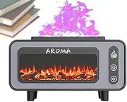 Fireplace-Style Humidifier, Usb-Powered Aromatherapy Diffuser, Quiet Ultrasonic Mist Maker, Soothing & Warm Glow, Timer Function & Safety Features, 8.27x3.15x4.65 Inches, 200ml