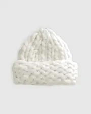 [Belle & Bloom] Snowflake Hand Knitted Beanie - Off-white ONE SIZE