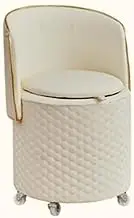 Seodradow Multi-Functional Folding Makeup Stool, Rotating Stool with Storage Space, Vanity Stool Suitable for Bedroom, Living Room(Color:White)