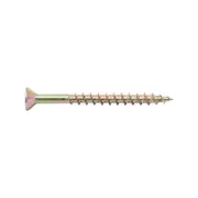 Zenith 8G x 50mm Gold Passivated Countersunk Rib Head Chipboard Screws - 50 Pack