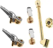 ULTECHNOVO Wide Compatibility Air Inflation Kit 6pcs Brass Quick Connect Air Chuck for