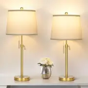 Table Lamps Set of 2,Adjustable Height Bedside Lamp,Gold Tall Lamp with White