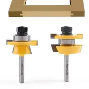 Newdeli 2Pcs Shaker Rail and Stile Router Bit Set 1/4 Inch Shank Tongue and G...