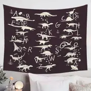 Kids Alphabet Dinosaurs Names Tapestry