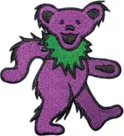 GRATEFUL DEAD Large Purple Bear Embroidered Iron On PATCH OFFICIAL MERCHANDISE